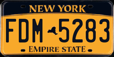 NY license plate FDM5283