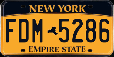 NY license plate FDM5286