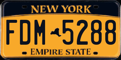 NY license plate FDM5288