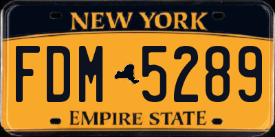 NY license plate FDM5289