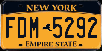 NY license plate FDM5292