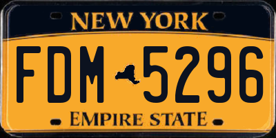 NY license plate FDM5296