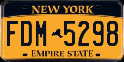 NY license plate FDM5298