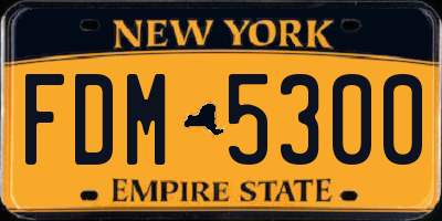 NY license plate FDM5300