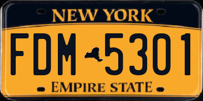 NY license plate FDM5301