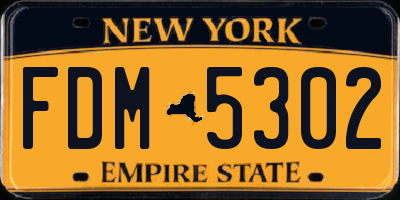 NY license plate FDM5302