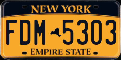 NY license plate FDM5303