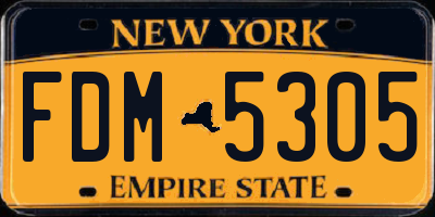 NY license plate FDM5305