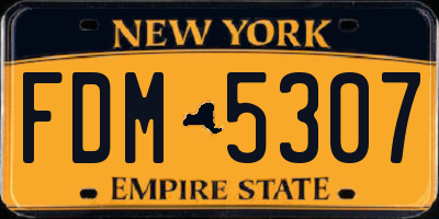 NY license plate FDM5307