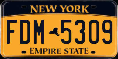 NY license plate FDM5309