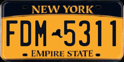 NY license plate FDM5311
