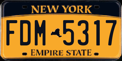 NY license plate FDM5317