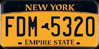 NY license plate FDM5320