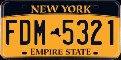 NY license plate FDM5321