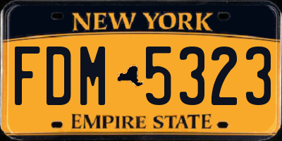 NY license plate FDM5323