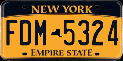 NY license plate FDM5324