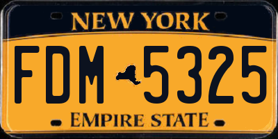 NY license plate FDM5325