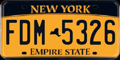 NY license plate FDM5326