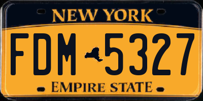 NY license plate FDM5327