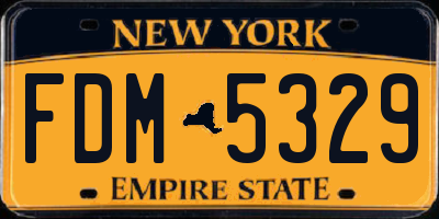 NY license plate FDM5329