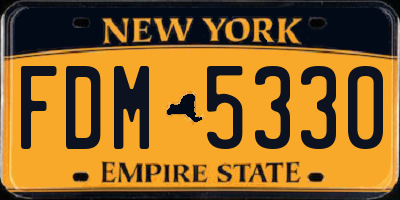 NY license plate FDM5330