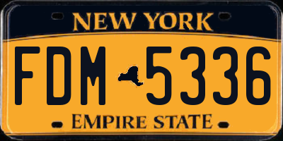 NY license plate FDM5336