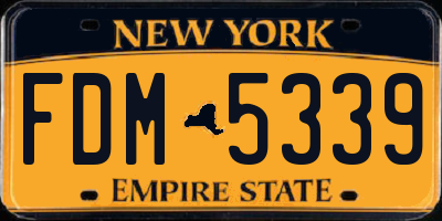 NY license plate FDM5339