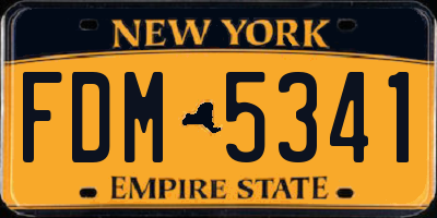 NY license plate FDM5341