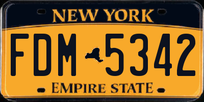 NY license plate FDM5342