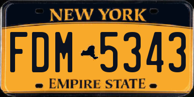 NY license plate FDM5343