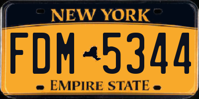 NY license plate FDM5344