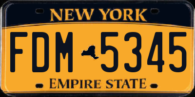NY license plate FDM5345