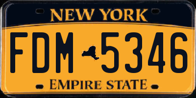 NY license plate FDM5346
