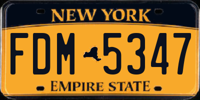 NY license plate FDM5347