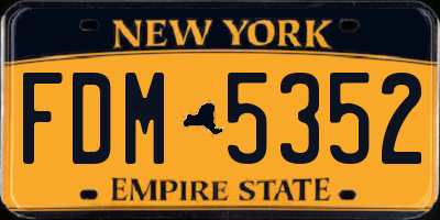 NY license plate FDM5352