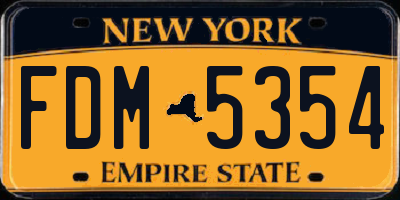 NY license plate FDM5354