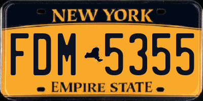 NY license plate FDM5355