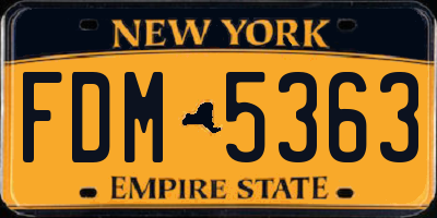 NY license plate FDM5363