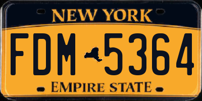 NY license plate FDM5364