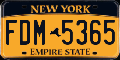 NY license plate FDM5365