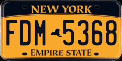 NY license plate FDM5368