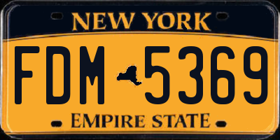 NY license plate FDM5369