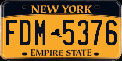 NY license plate FDM5376