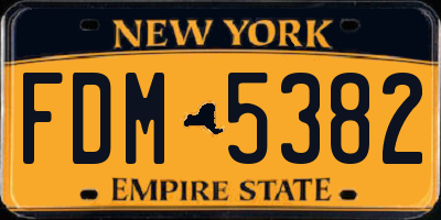 NY license plate FDM5382