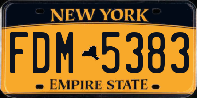 NY license plate FDM5383