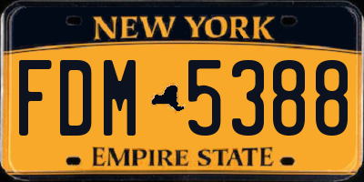 NY license plate FDM5388