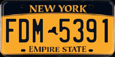 NY license plate FDM5391
