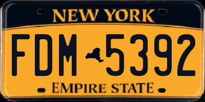 NY license plate FDM5392