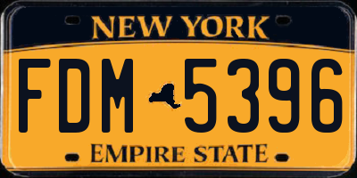 NY license plate FDM5396