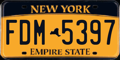 NY license plate FDM5397